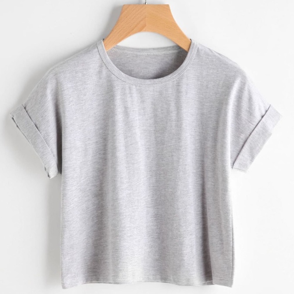 Cropped Grey Tee